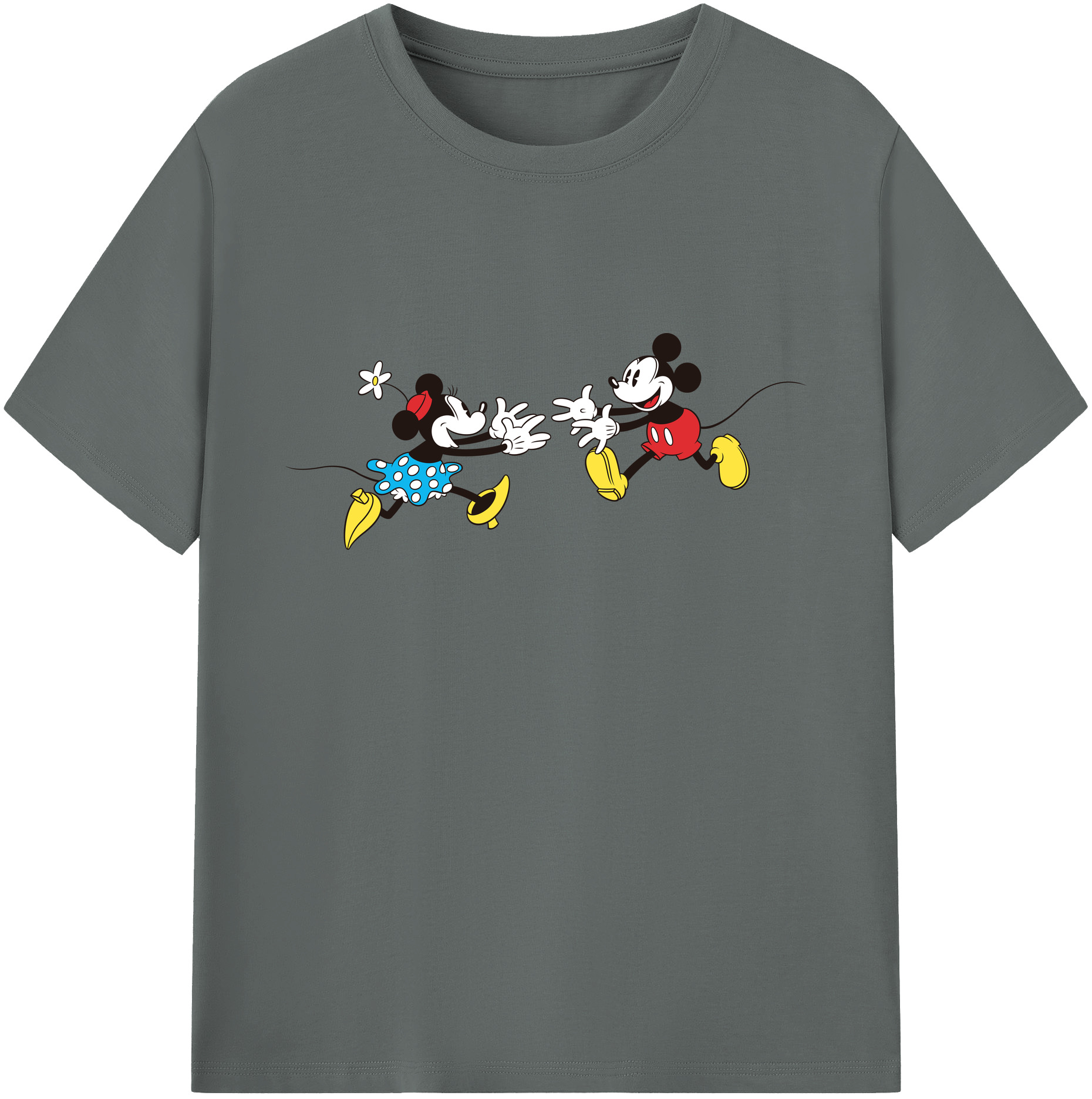 ミッキーマウス Mickey Mouse 綿100％ メンズ半袖Tシャツ｜肌触りやわらか＆通気性